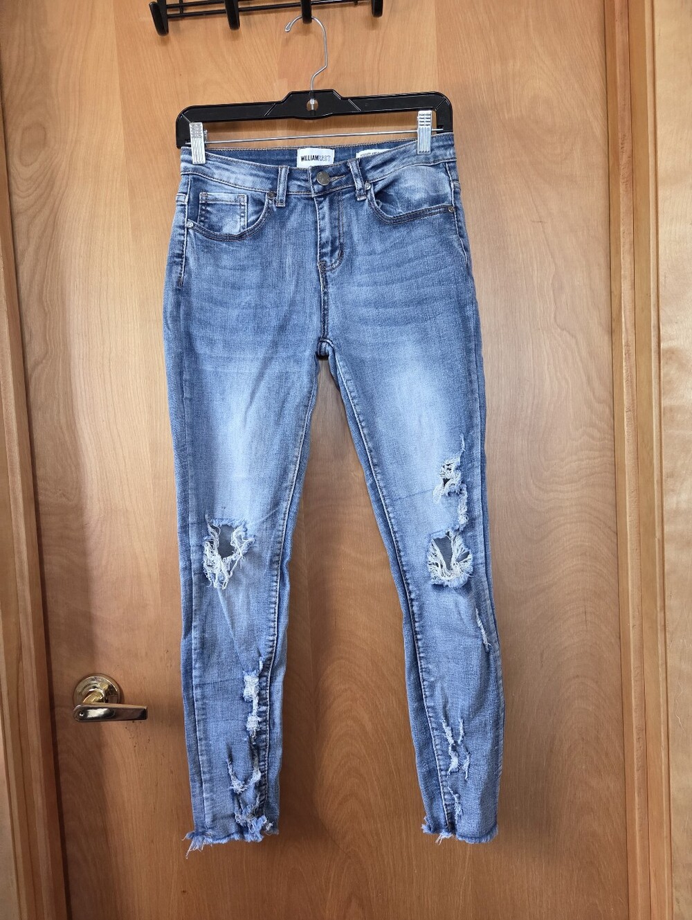 Womens William Rast Perfect Ankle Skinny Distressed Jeans Size 24